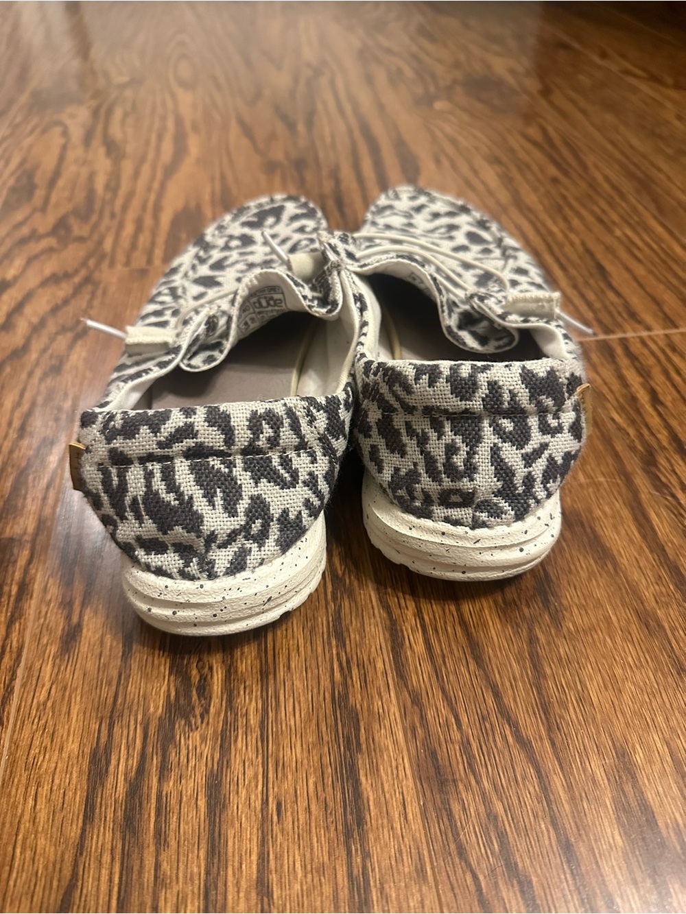 Hey Dude -Women’s Slip-On Shoes in grey and dark grey  - Animal Print